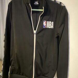 Preloved: NBA logo Mens Track Black full Zip Jacket Size Small